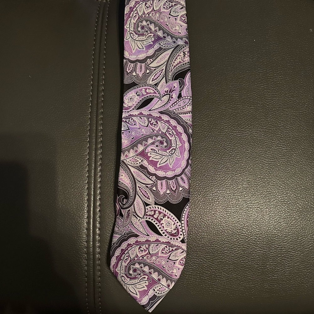 Purple paisley print Stanford tie.